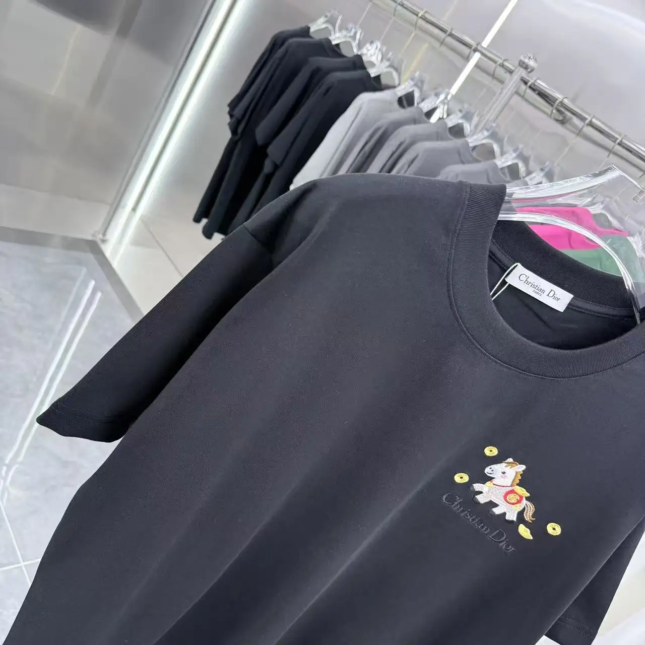 Embroidered Year of the Horse Cotton T-Shirt D15014308 — view 4