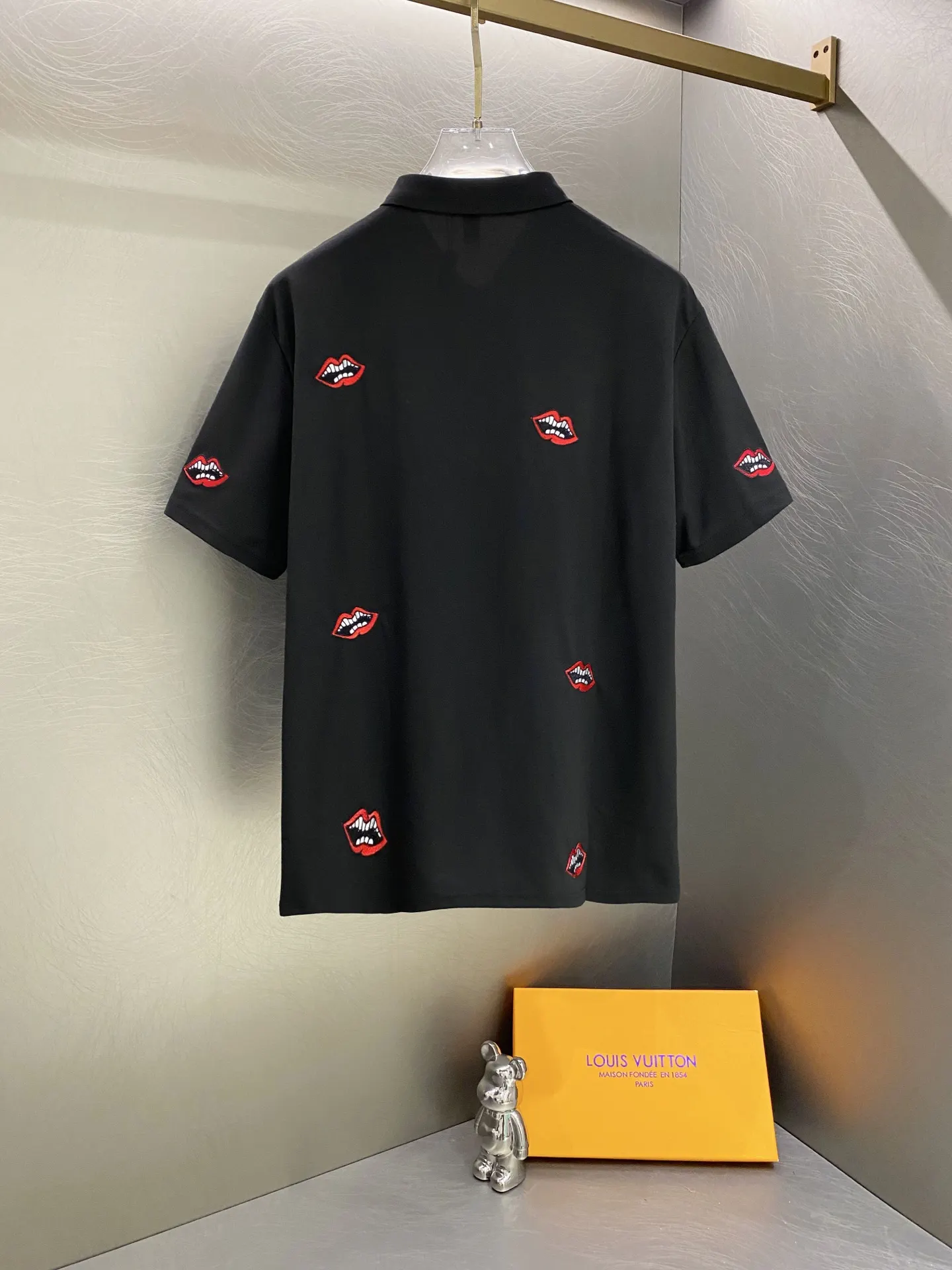 Matty Boy Lips Embroidered Cotton Polo Shirt D15019610 — view 2