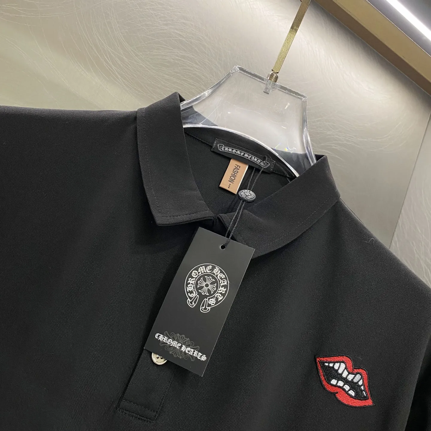 Matty Boy Lips Embroidered Cotton Polo Shirt D15019610 — view 9