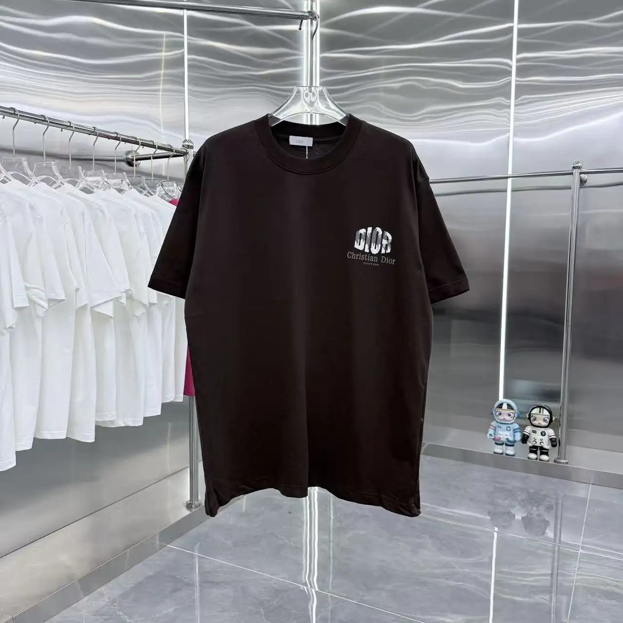 Logo Flocked Cotton T-Shirt D15014339