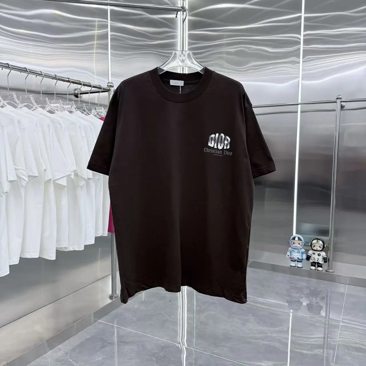 Logo Flocked Cotton T-Shirt D15014339