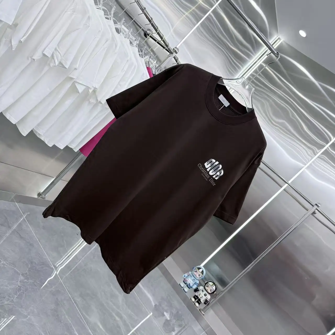 Logo Flocked Cotton T-Shirt D15014339 — view 2