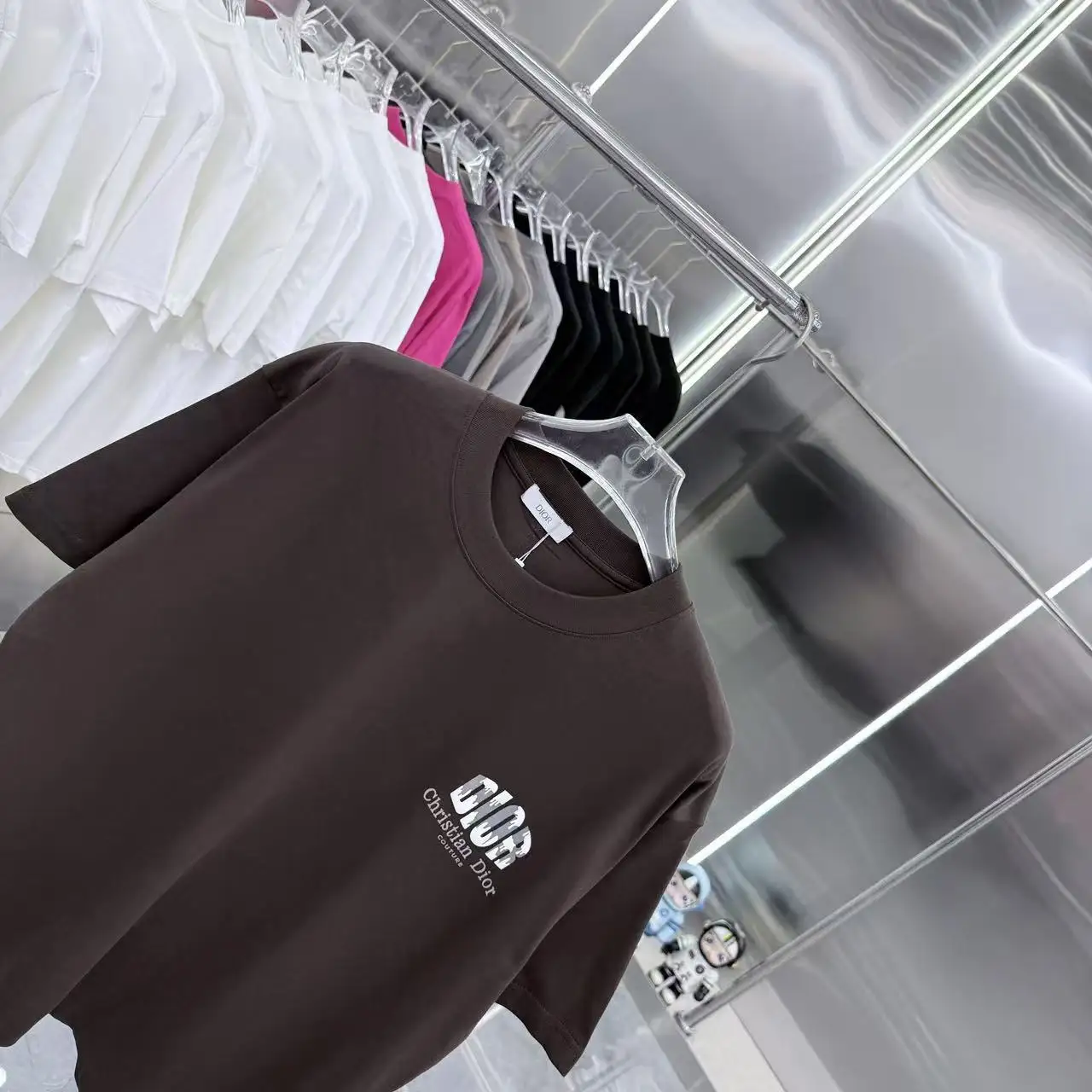 Logo Flocked Cotton T-Shirt D15014339 — view 3