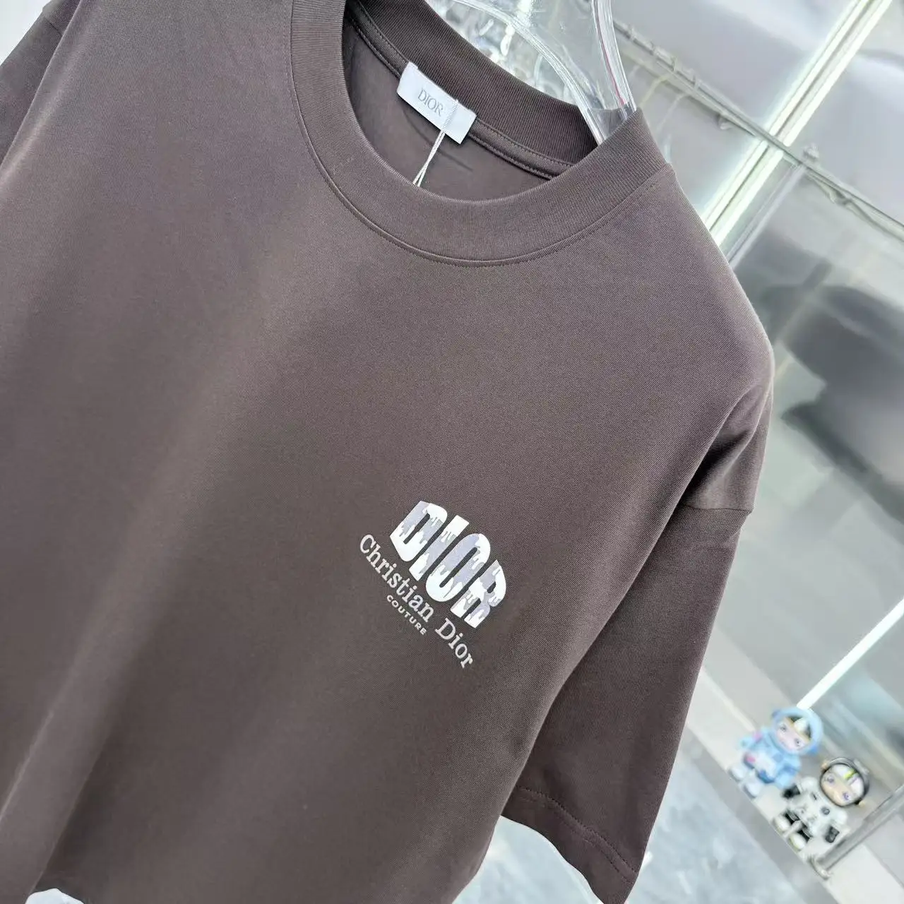 Logo Flocked Cotton T-Shirt D15014339 — view 4