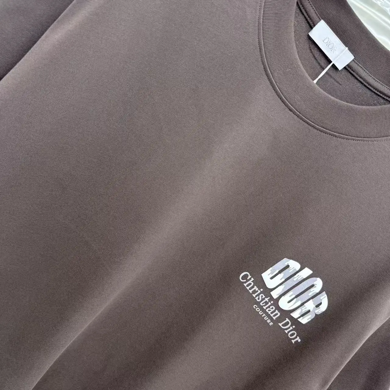 Logo Flocked Cotton T-Shirt D15014339 — view 5