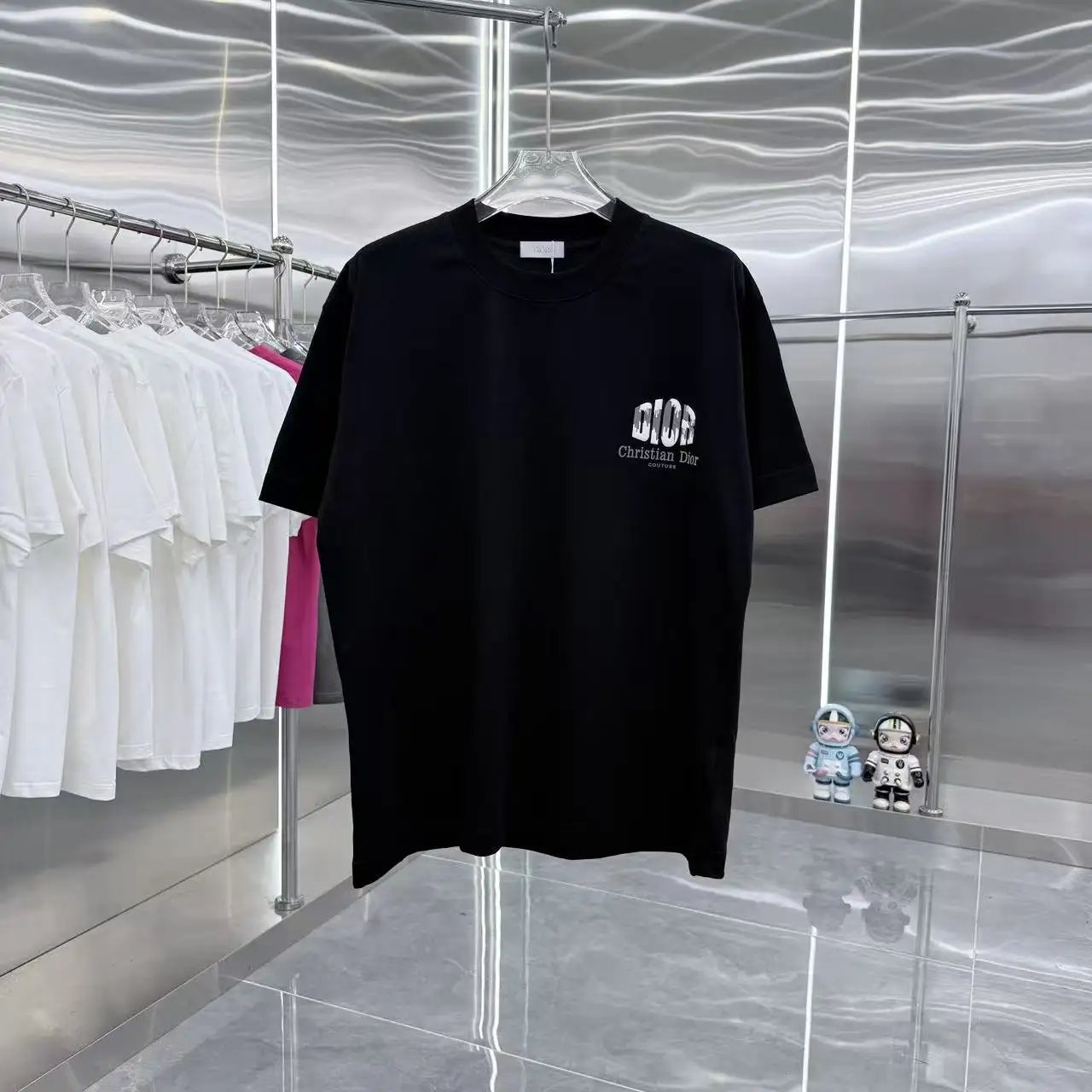 Logo-Print Flocked Cotton T-Shirt D15014337
