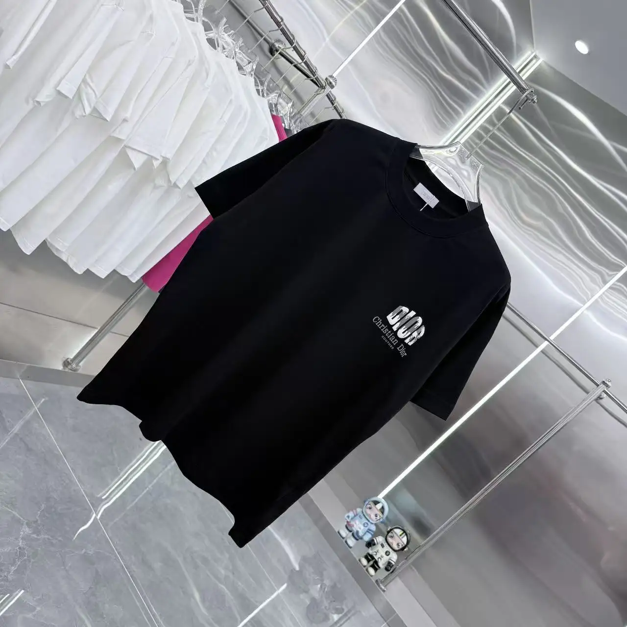 Logo-Print Flocked Cotton T-Shirt D15014337 — view 2