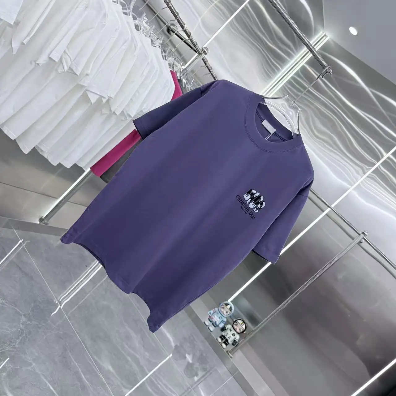 Logo Flocked Cotton T-Shirt D15014338 — view 2