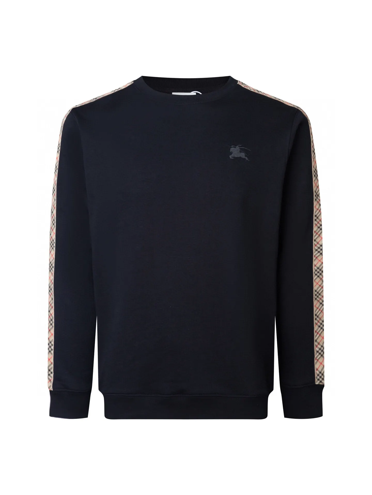 Check-Trimmed Embroidered Cotton Sweatshirt D15016503