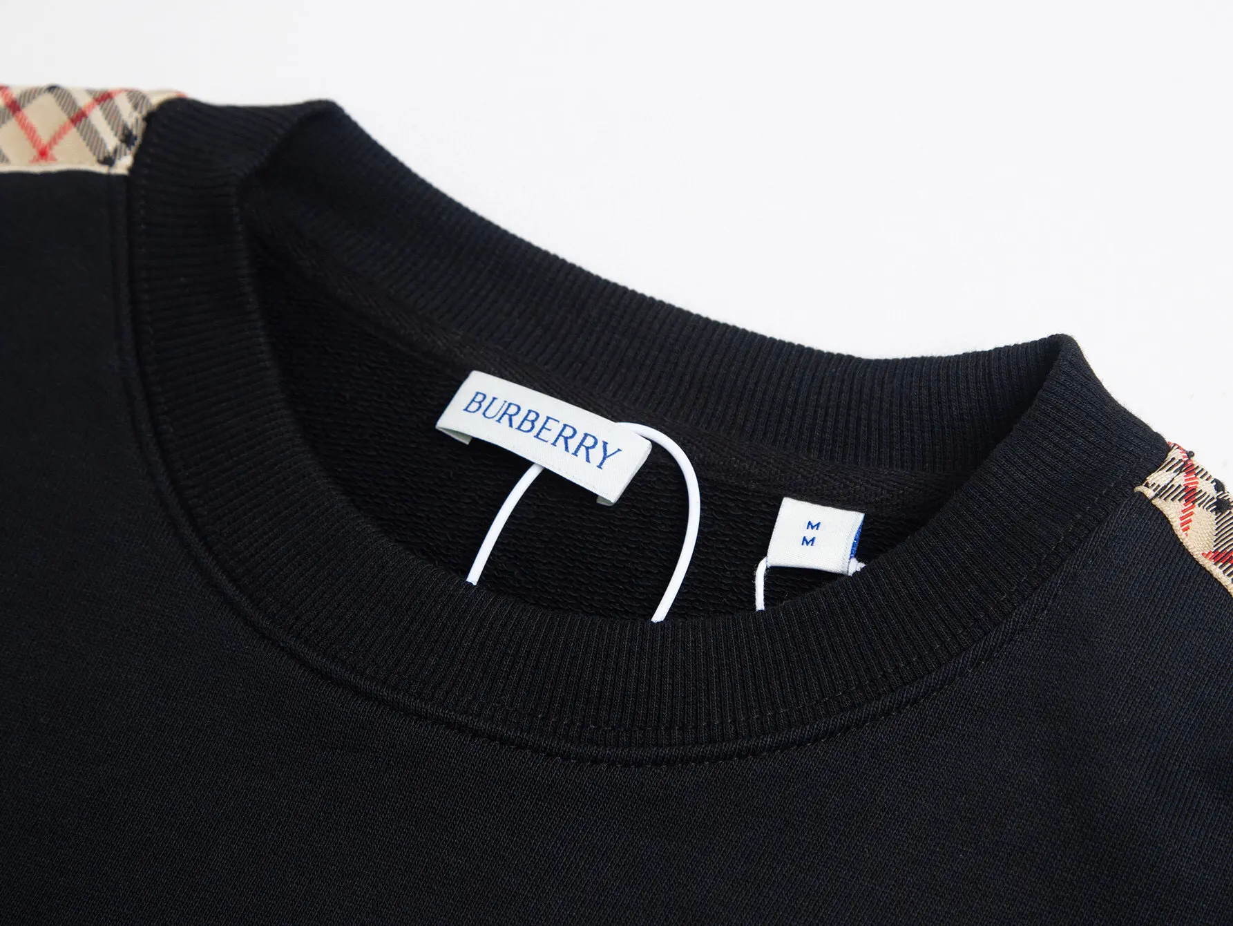 Check-Trimmed Embroidered Cotton Sweatshirt D15016503 — view 4