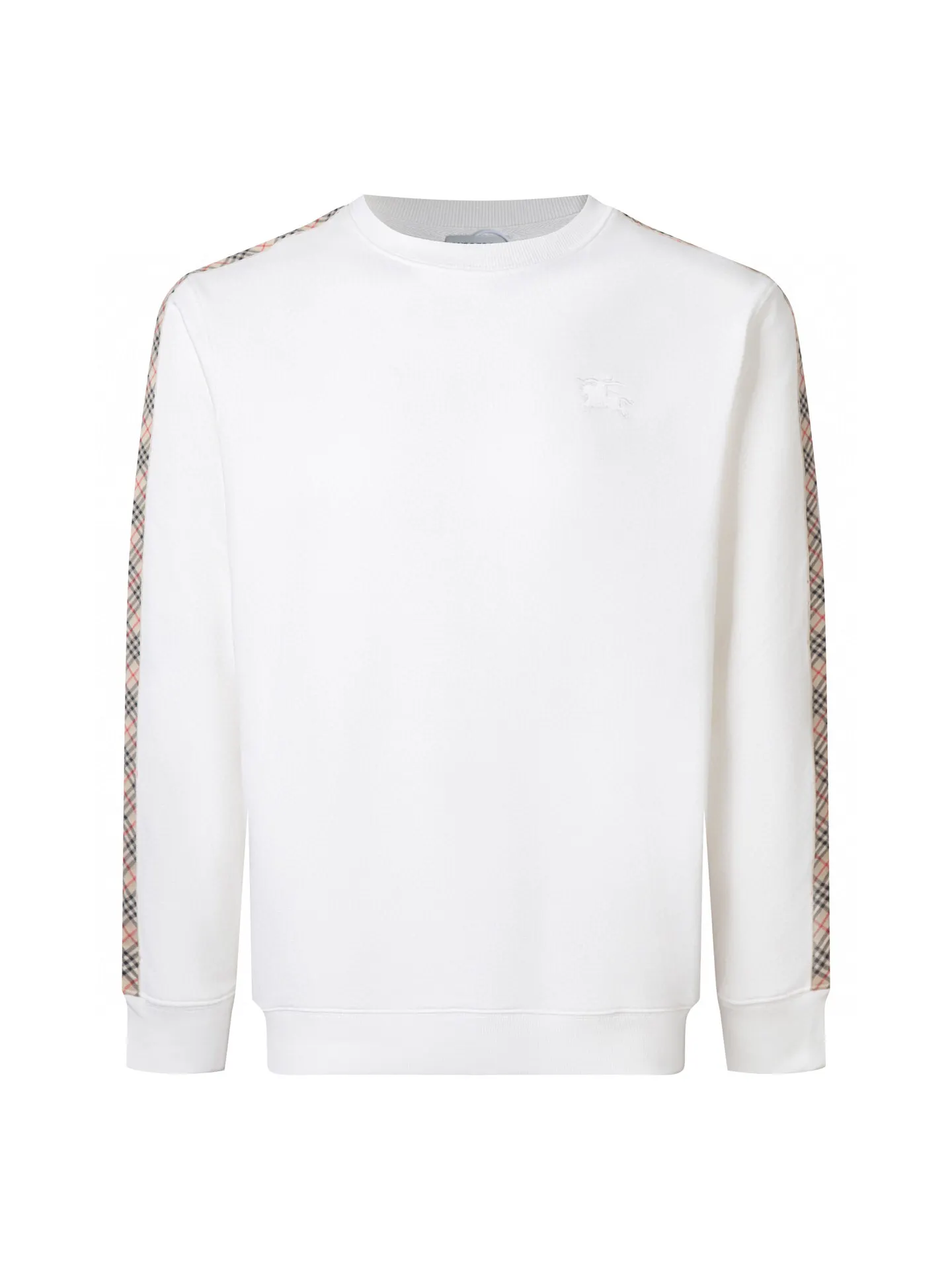 Check-Trimmed Embroidered Cotton-Blend Sweatshirt D15016504