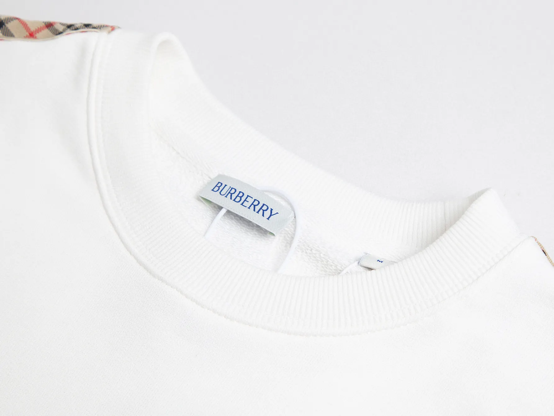 Check-Trimmed Embroidered Cotton-Blend Sweatshirt D15016504 — view 6
