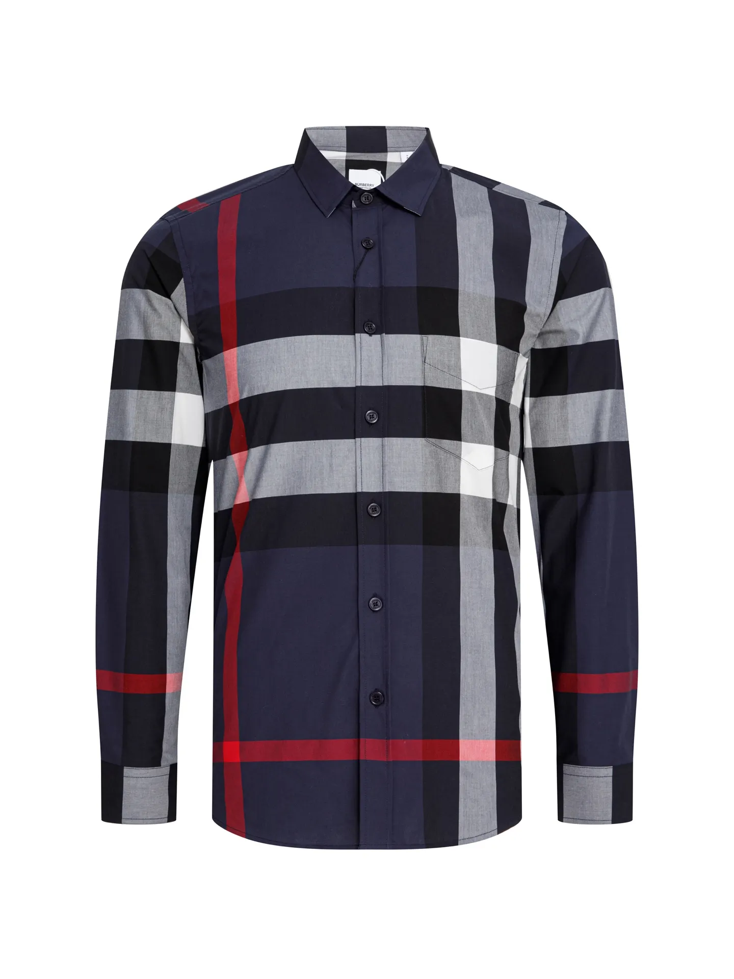Check Cotton Poplin Long-Sleeved Shirt D15016371