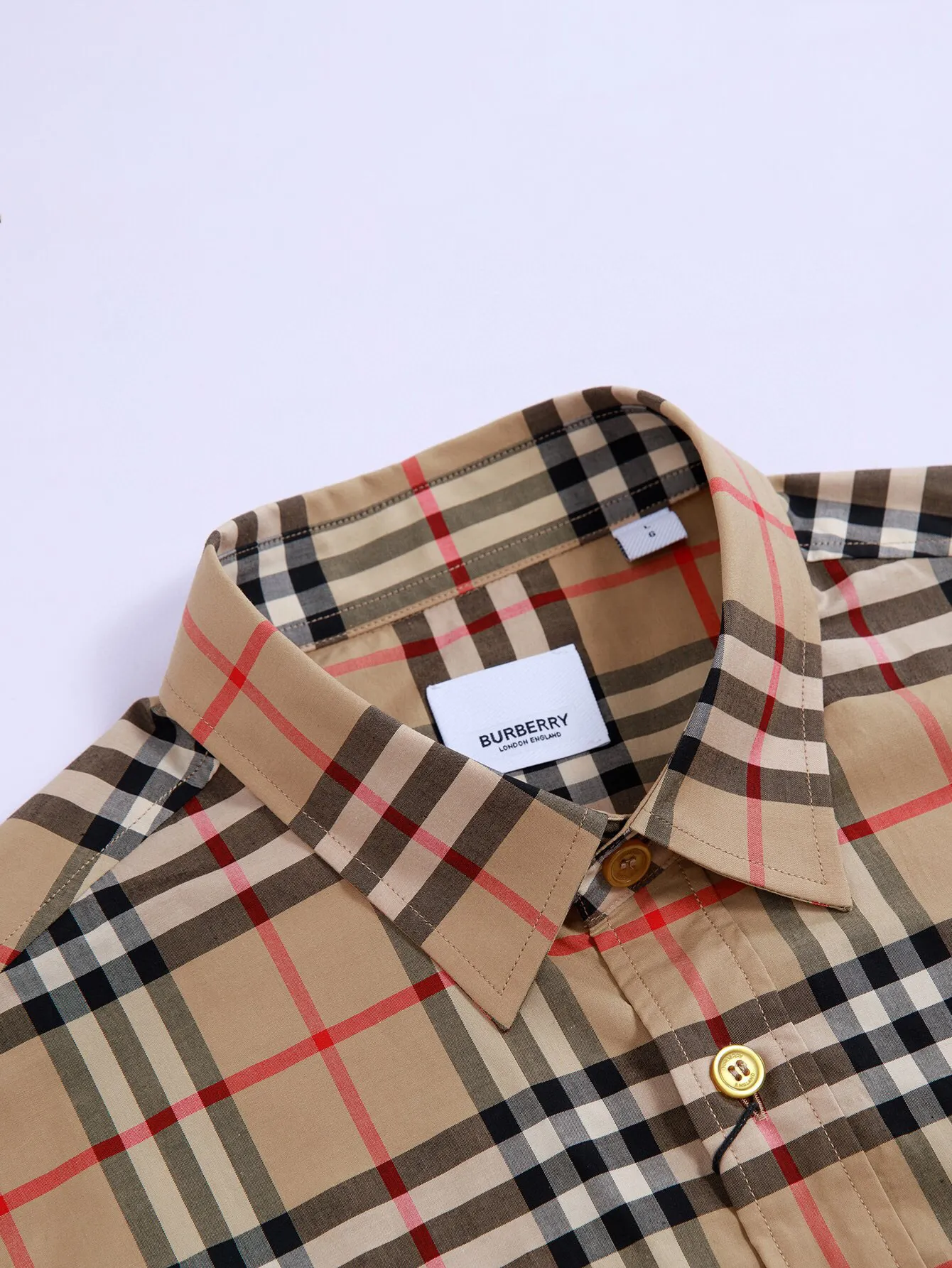 Logo Print Vintage Check Cotton Shirt D15016365 — view 3