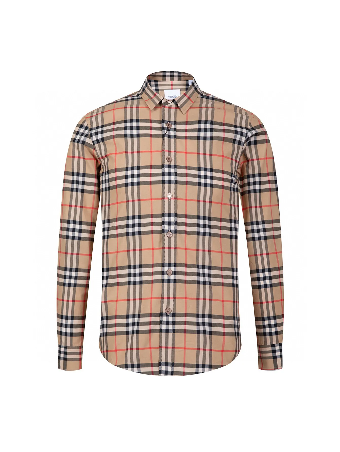 Check Cotton Poplin Long-Sleeved Shirt D15016363
