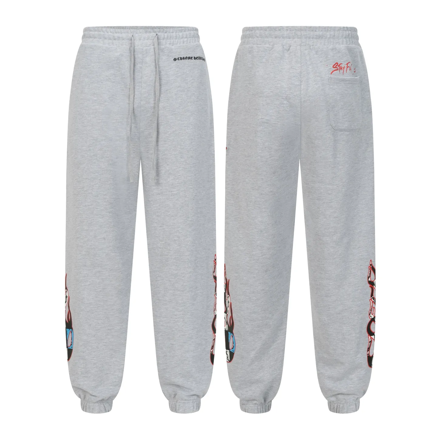 Flame Print Logo Cotton-Blend Sweatpants D15513991