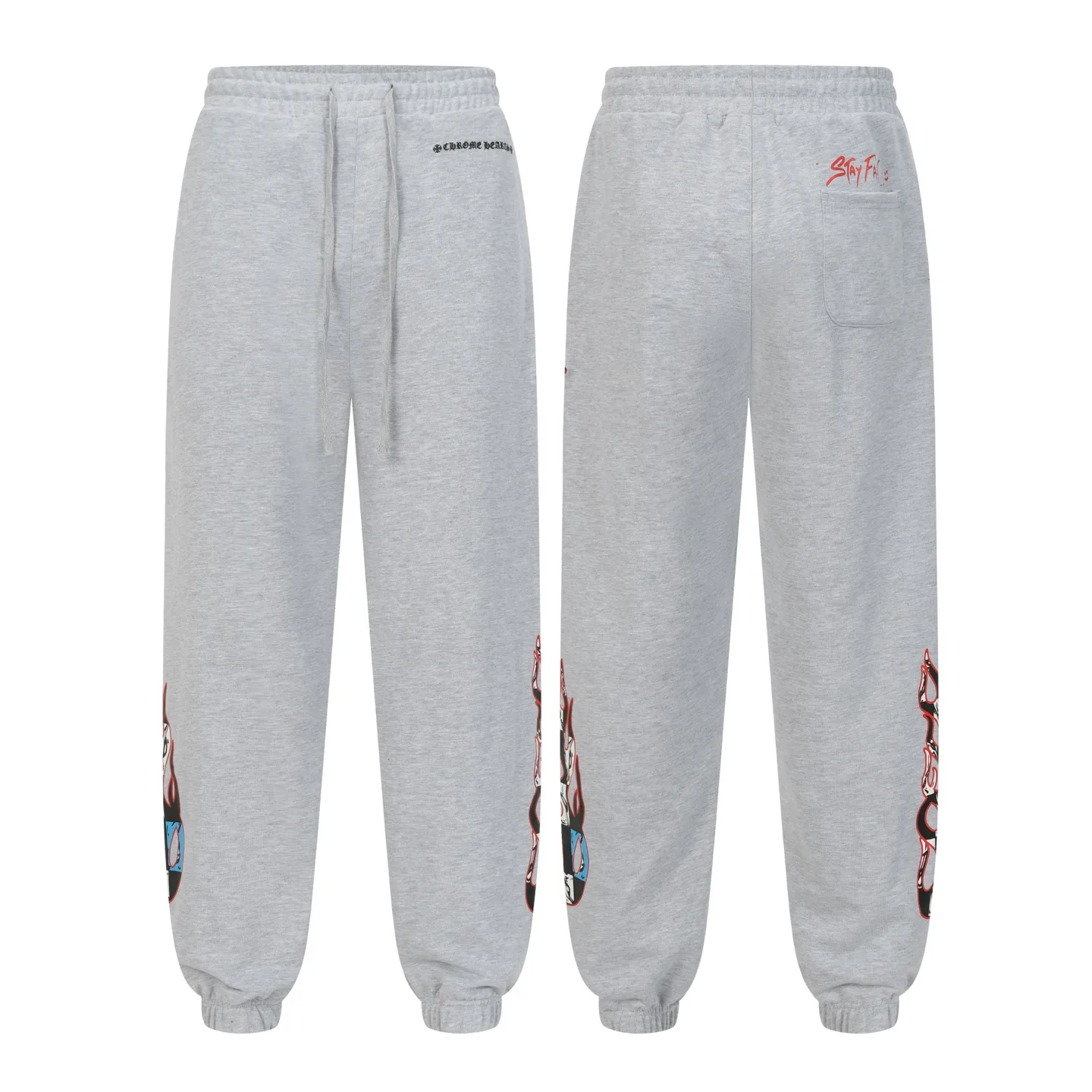Flame Print Logo Cotton-Blend Sweatpants D15513991