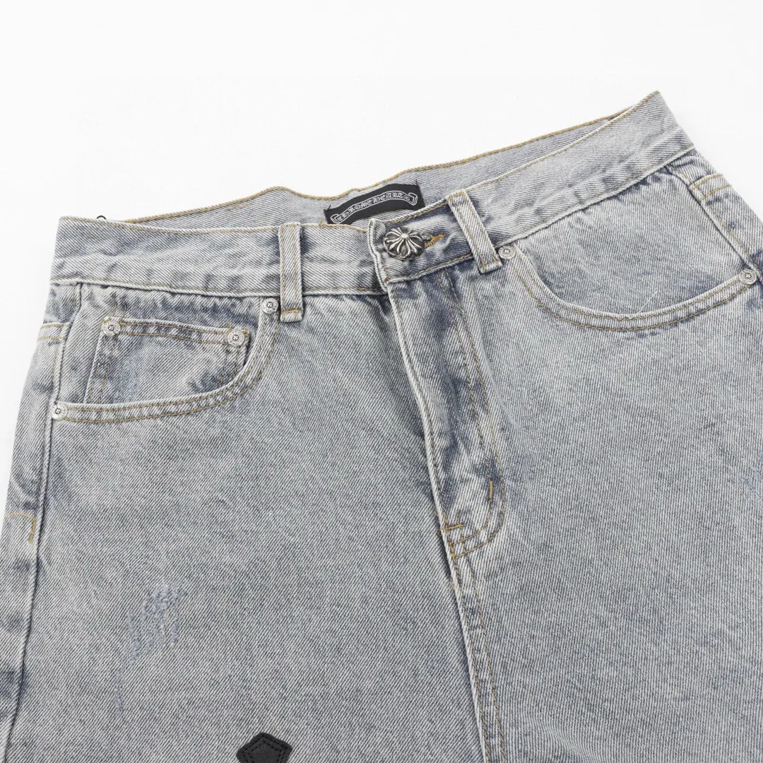 Leather Cross Patch Straight-Leg Jeans D15519756 — view 2