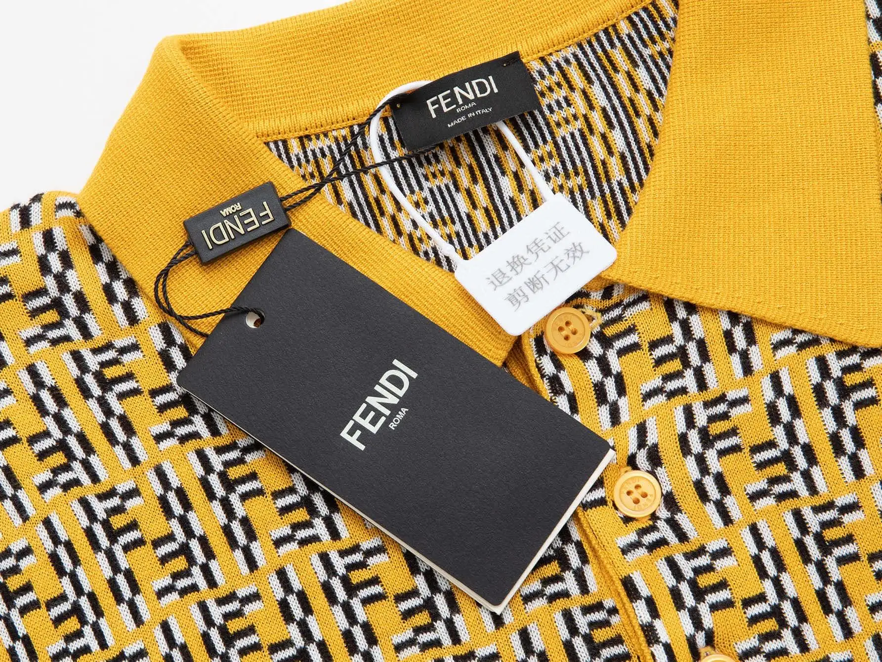 FF Monogram Jacquard Knit Polo Shirt D15516348 — view 6