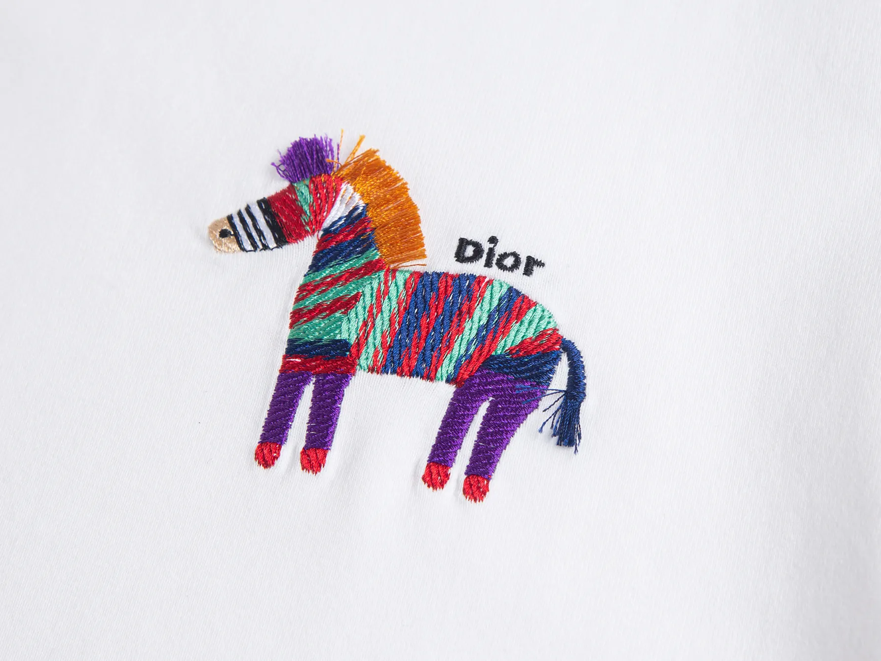 Embroidered Zebra Cotton T-Shirt D15515651 — view 3