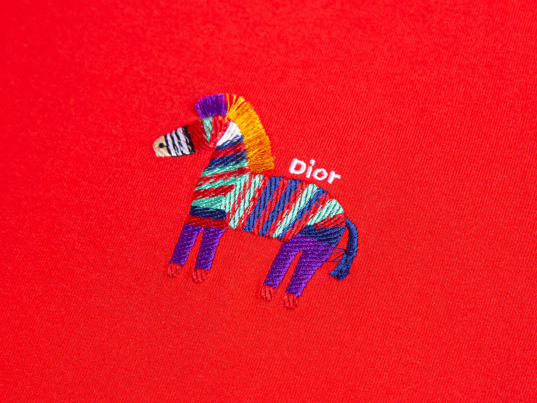 Embroidered Zebra Cotton T-Shirt D15515650 — view 3