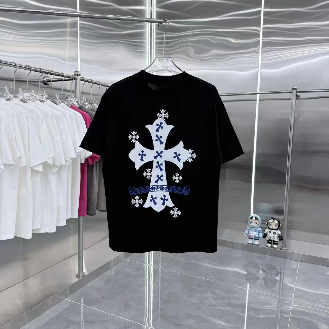 Logo Graphic Distressed Cotton T-Shirt D15514355 — view 7