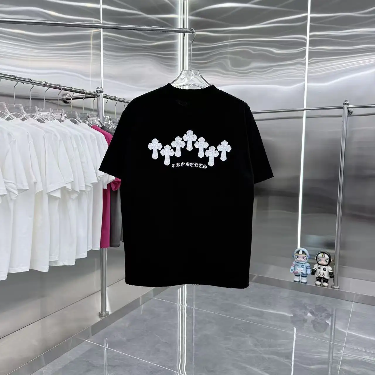 Distressed Logo Print Cotton T-Shirt D15514359 — view 7