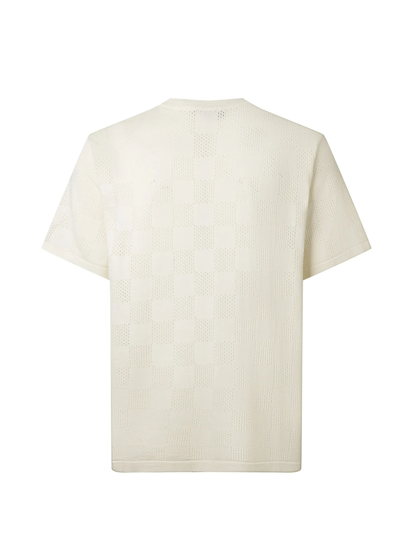Damier Perforated Wool-Blend Knit T-Shirt D15516203 — view 2