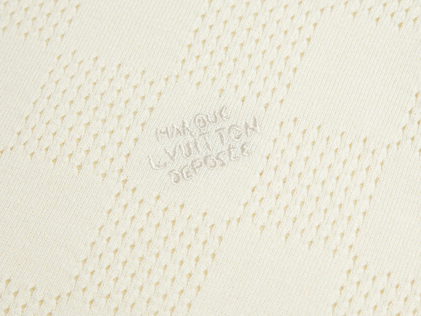 Damier Perforated Wool-Blend Knit T-Shirt D15516203 — view 3