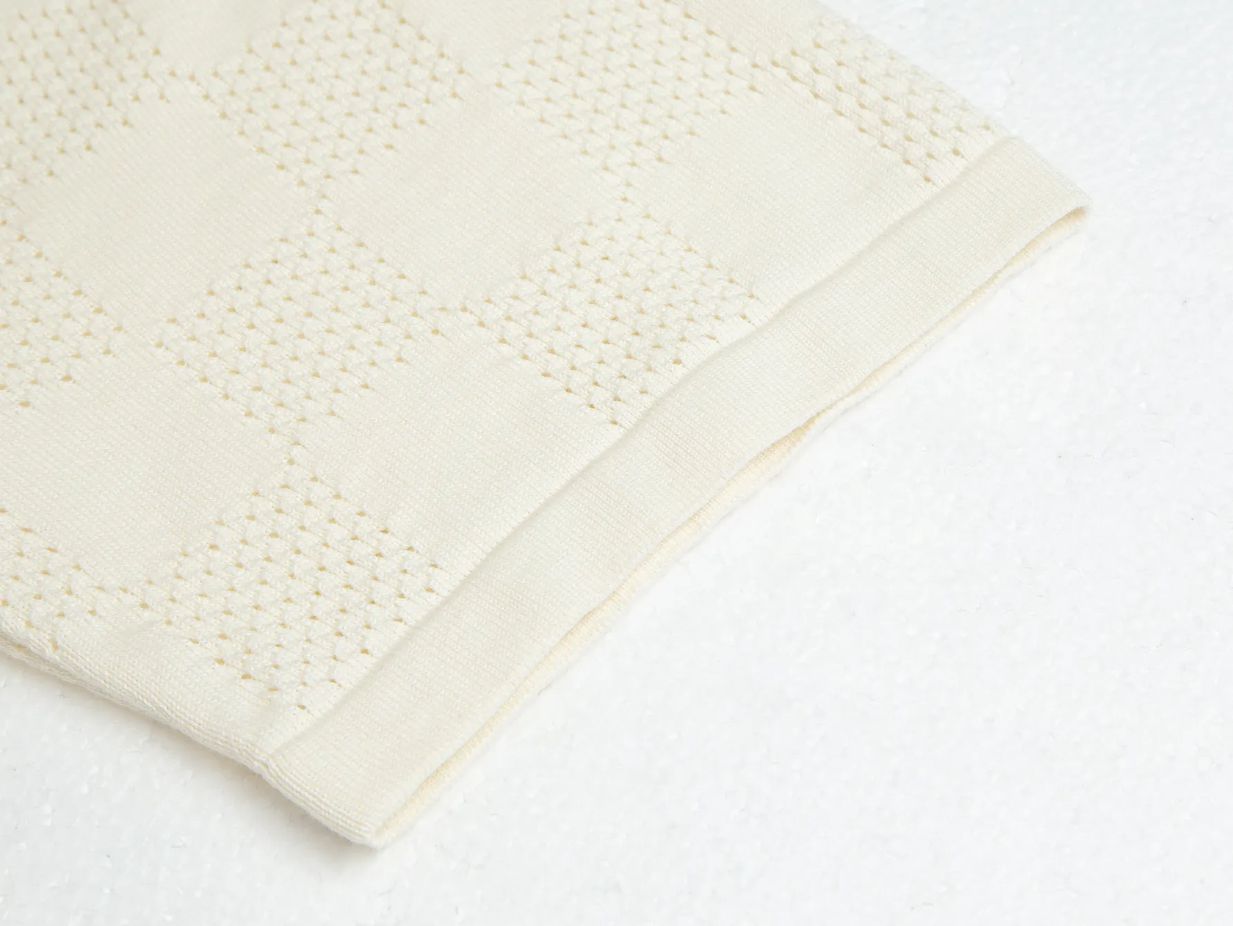Damier Perforated Wool-Blend Knit T-Shirt D15516203 — view 6