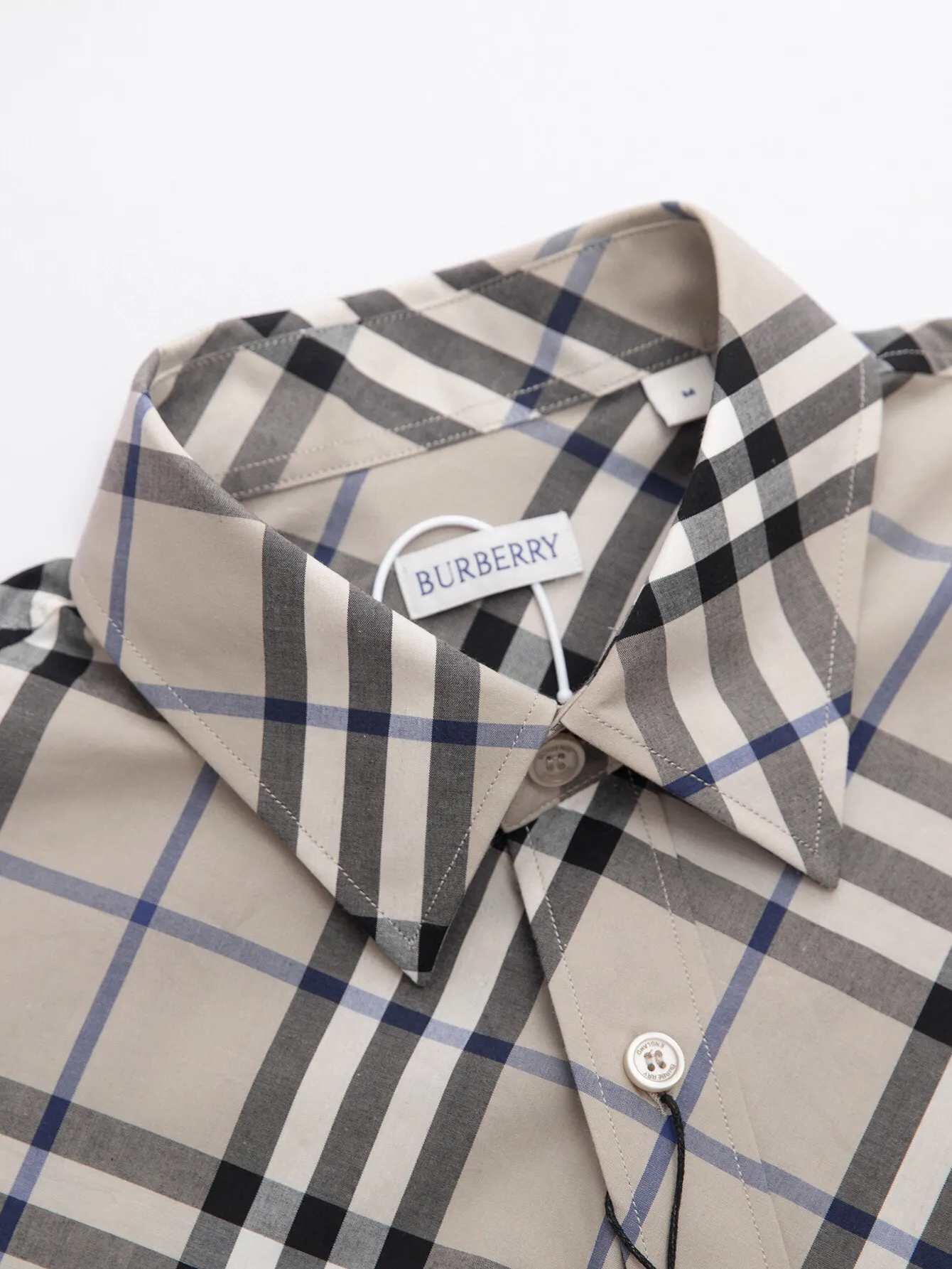 Check Print Cotton Long-Sleeve Shirt D15516358 — view 3