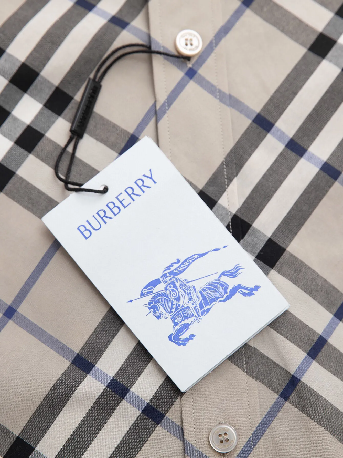 Check Print Cotton Long-Sleeve Shirt D15516358 — view 9
