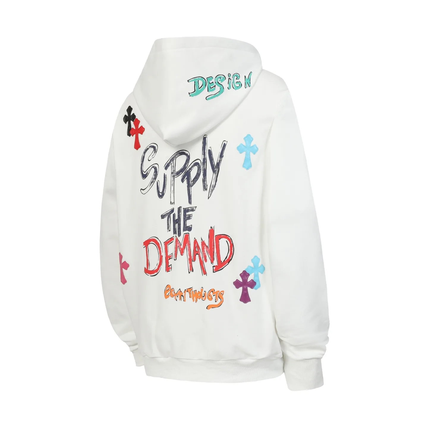 Graffiti Print Cross Patch Hoodie D16013872 — view 7