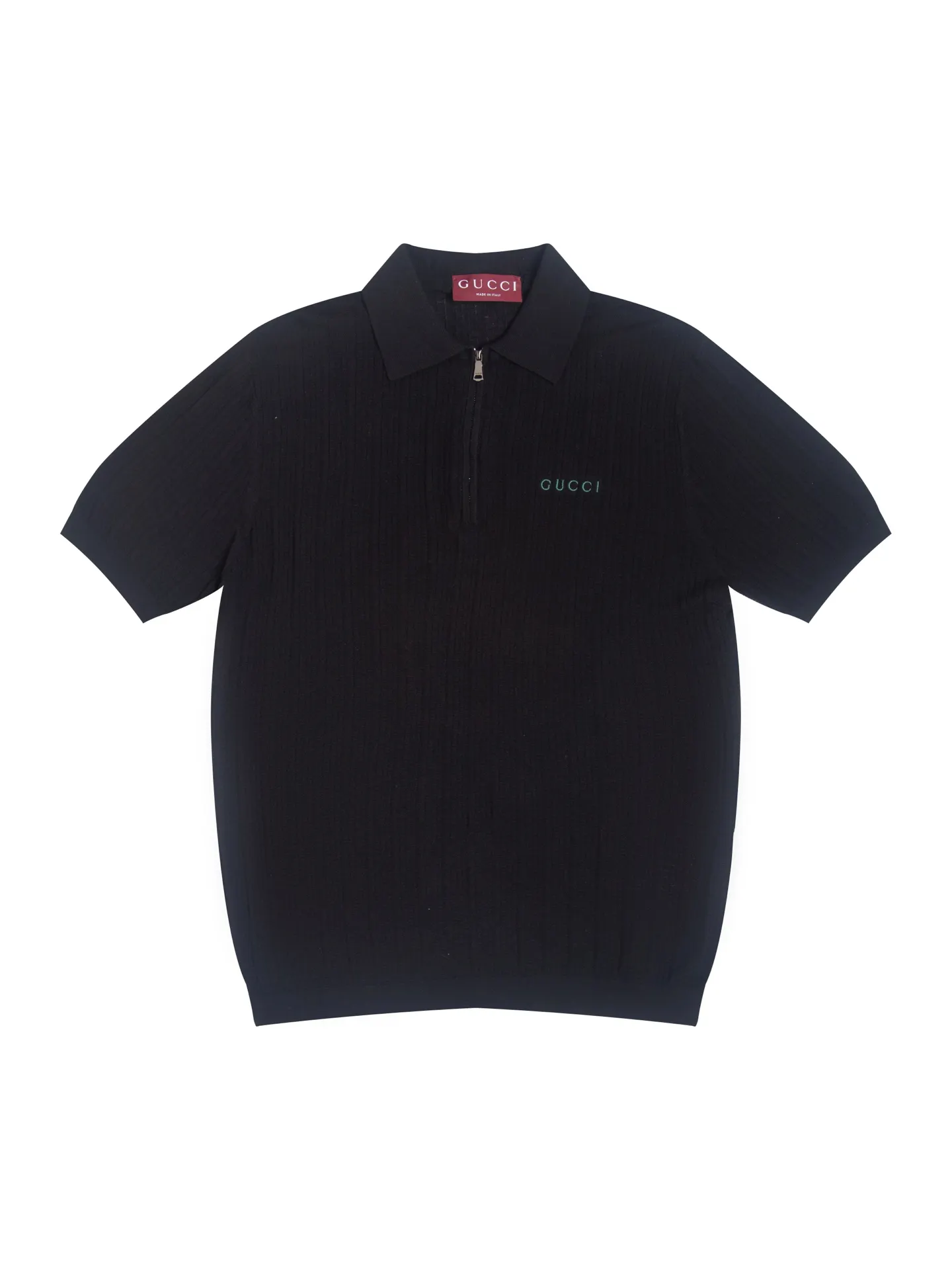 Logo-Embroidered Half-Zip Wool-Blend Polo Shirt D16016188