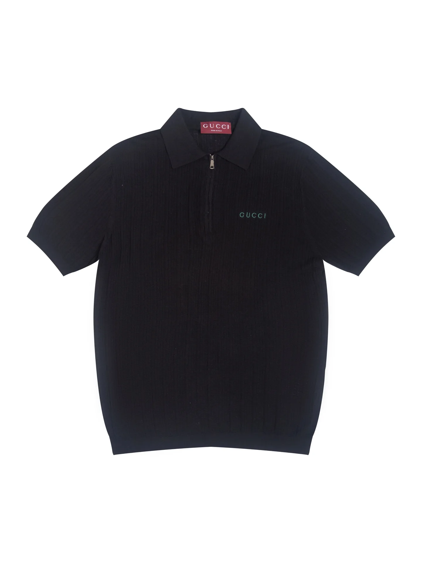 Logo-Embroidered Half-Zip Wool-Blend Polo Shirt D16016188