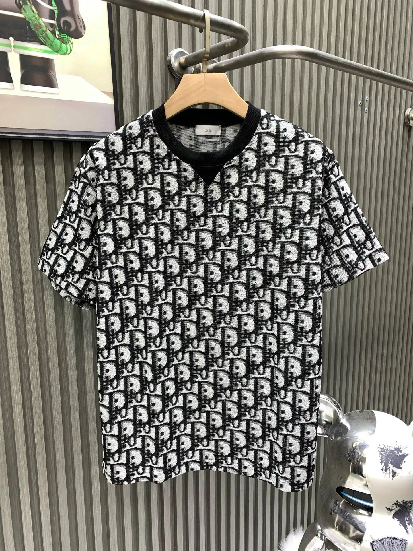 Oblique Jacquard Terry Cotton T-Shirt D16014523