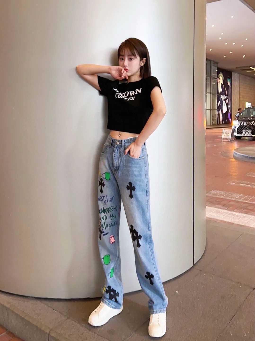 Chrome Hearts Leather Patch Graphic Jeans D16519759 — view 3