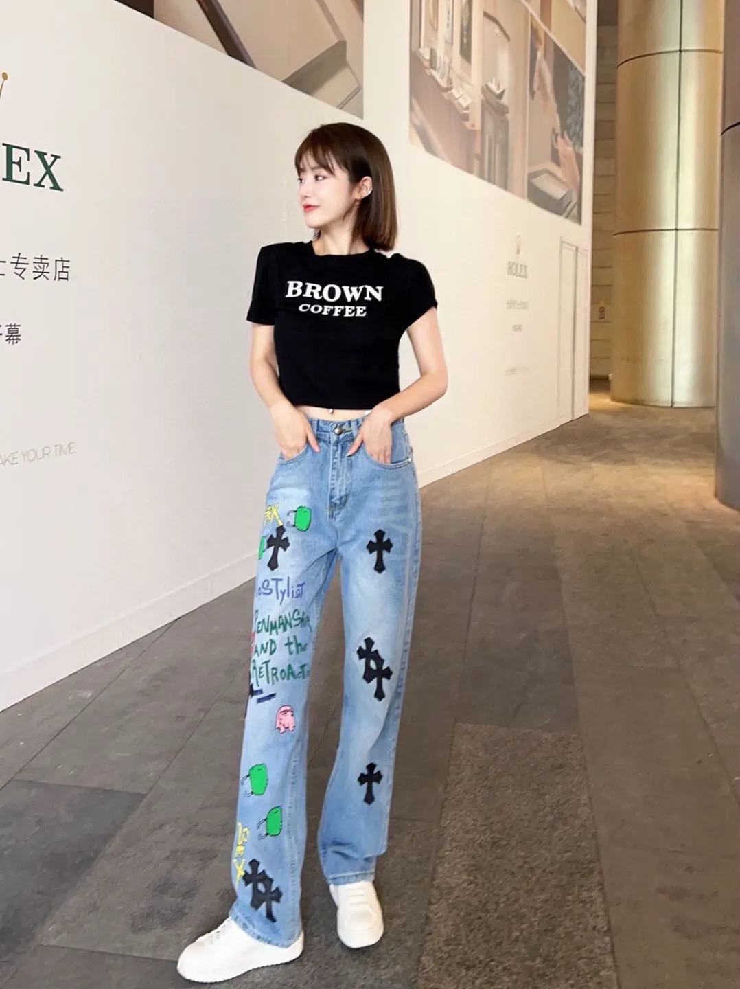 Chrome Hearts Leather Patch Graphic Jeans D16519759 — view 5