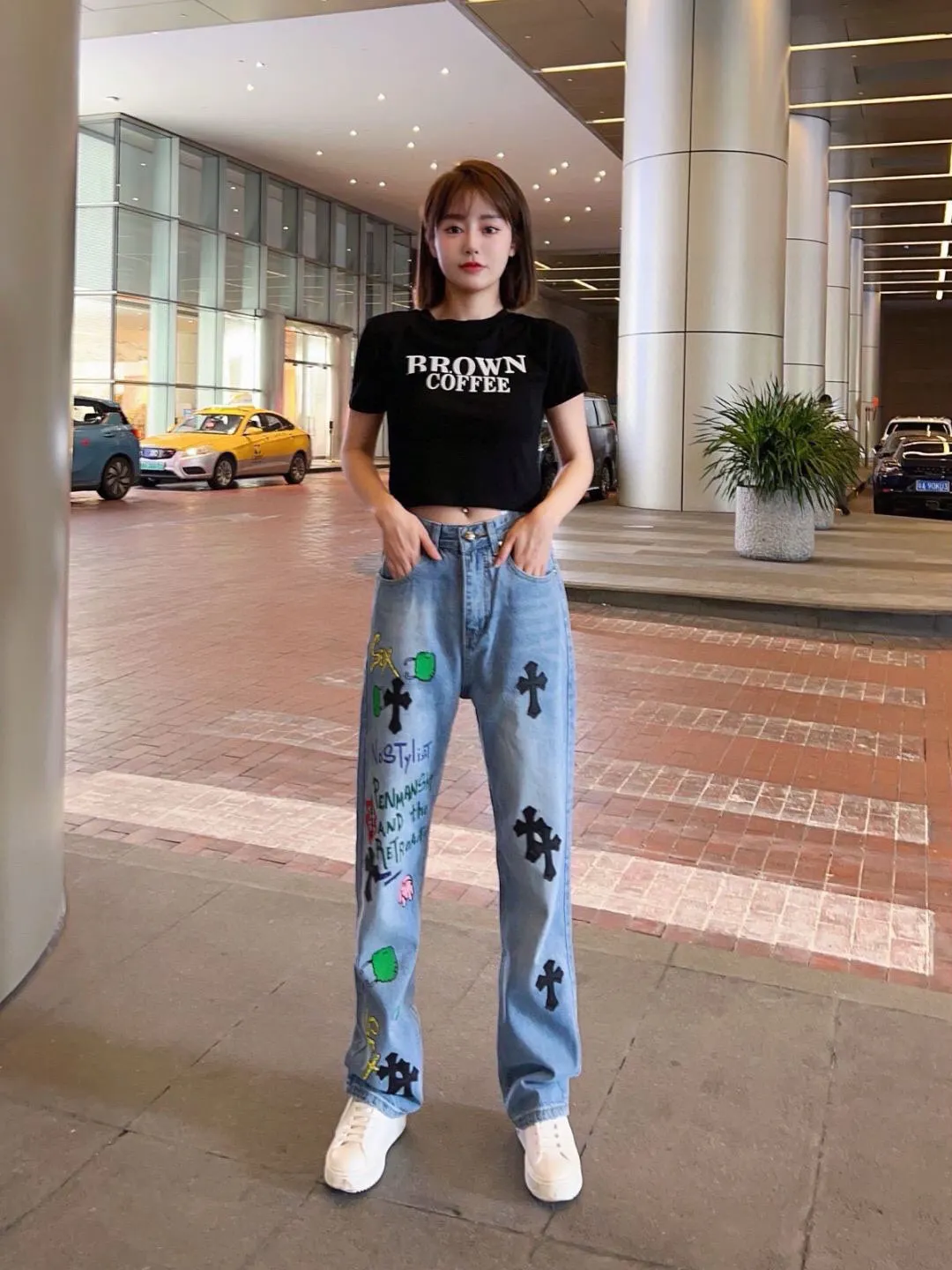Chrome Hearts Leather Patch Graphic Jeans D16519759 — view 7