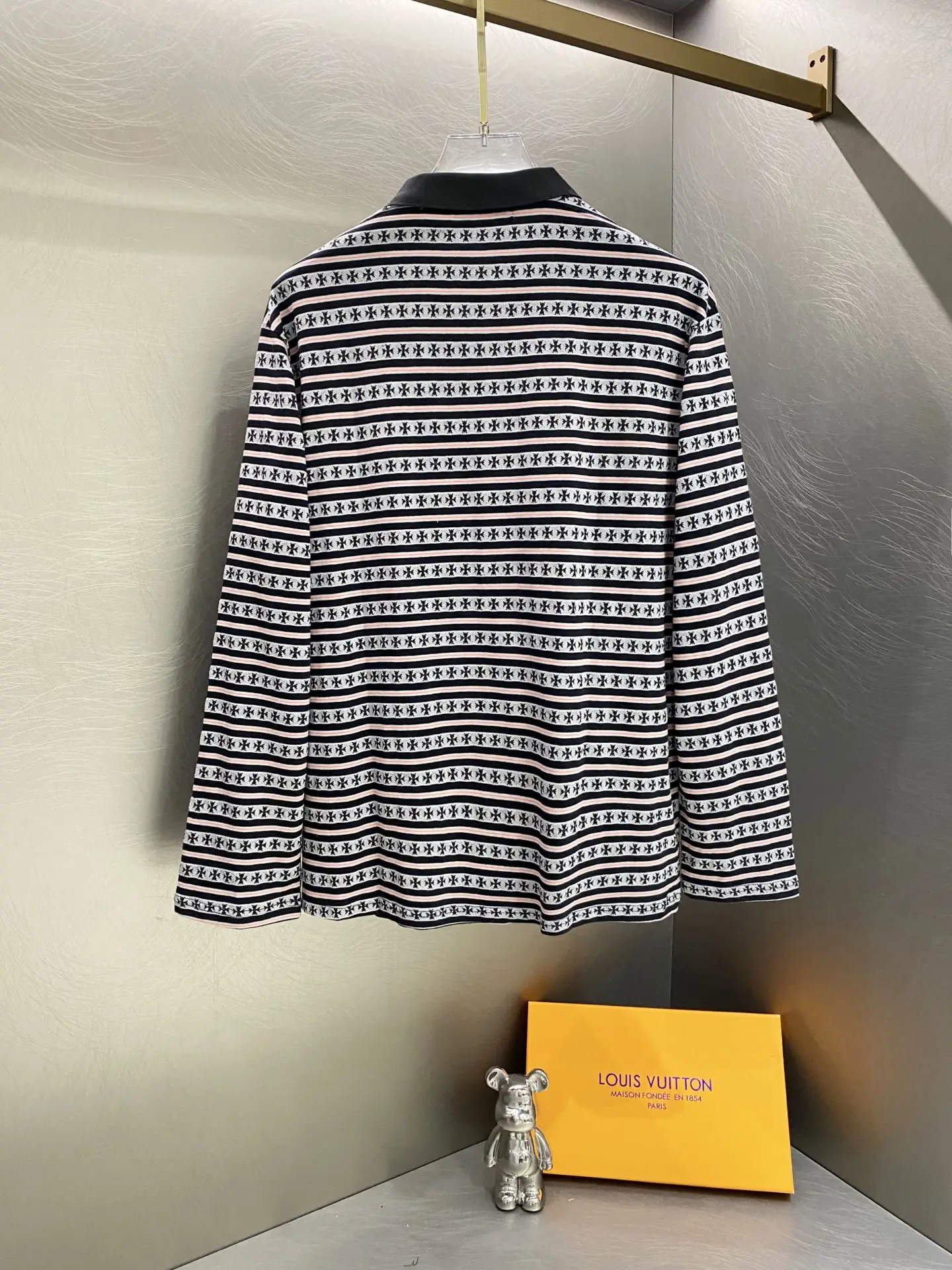 Chrome Hearts Striped Long-Sleeve Polo Shirt D16519621 — view 2