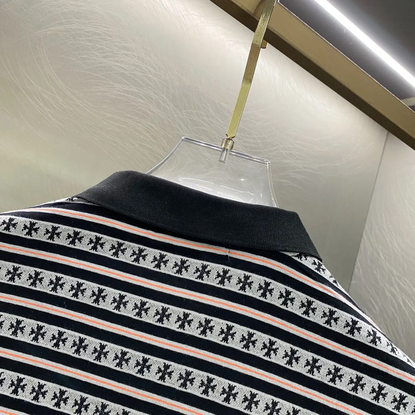 Chrome Hearts Striped Long-Sleeve Polo Shirt D16519621 — view 3