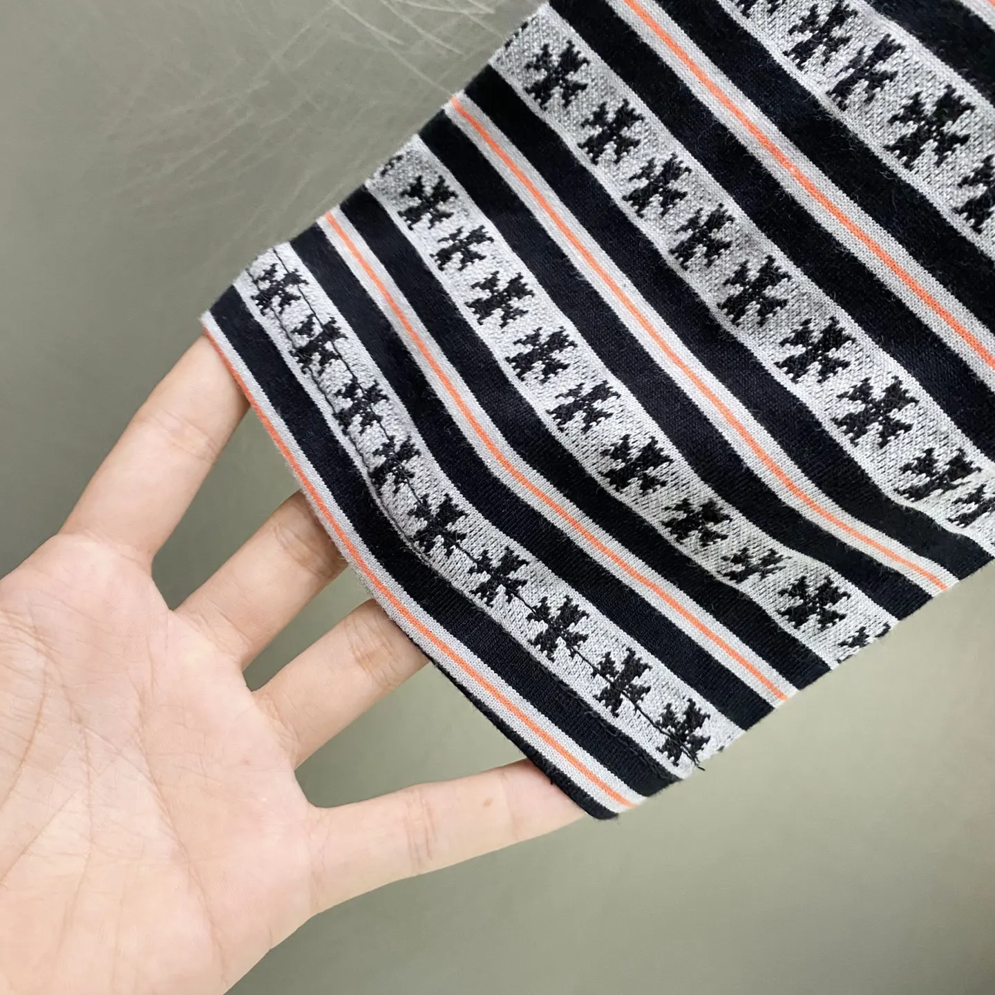 Chrome Hearts Striped Long-Sleeve Polo Shirt D16519621 — view 8