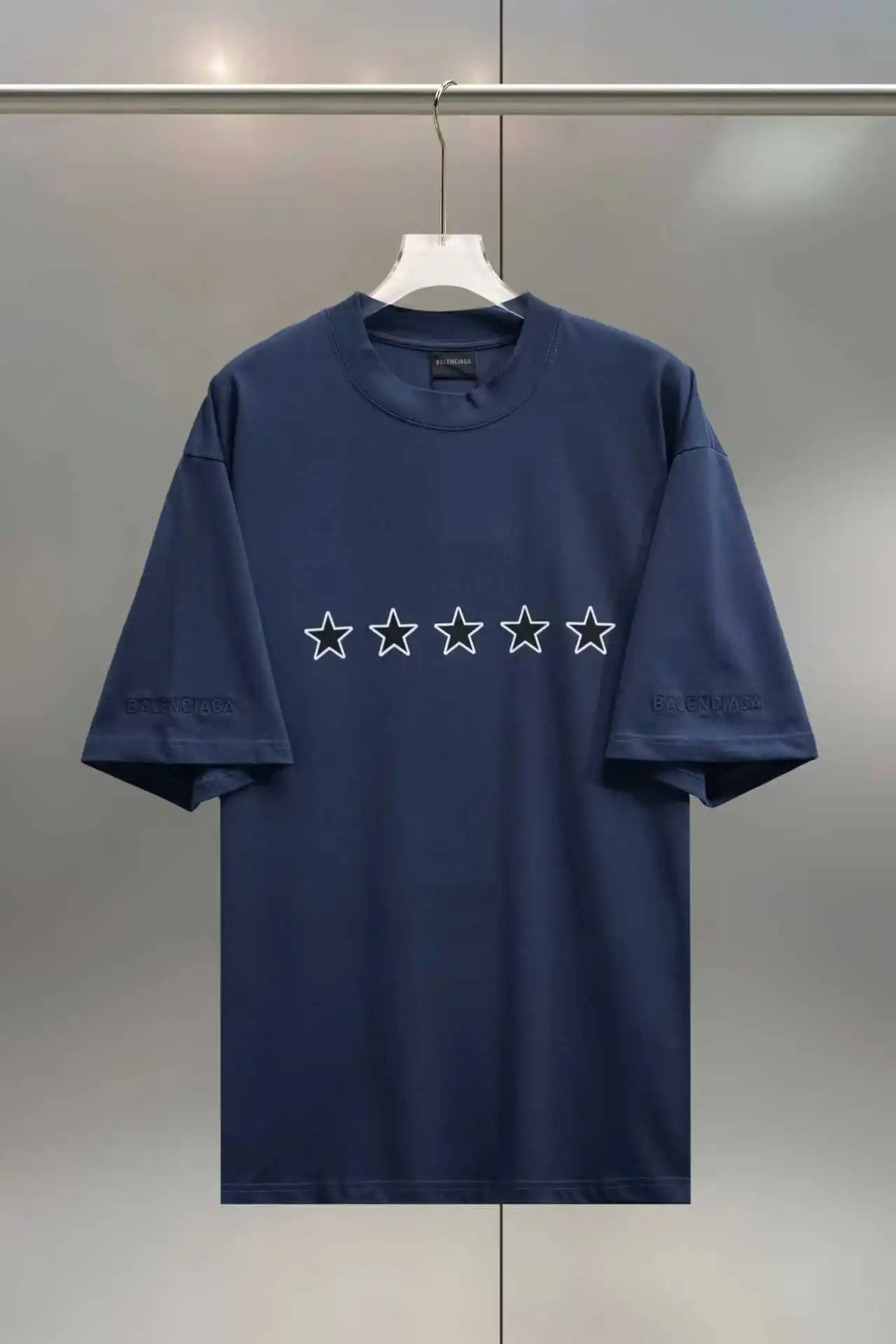 Five-Star Print Oversized Cotton T-Shirt D16513107