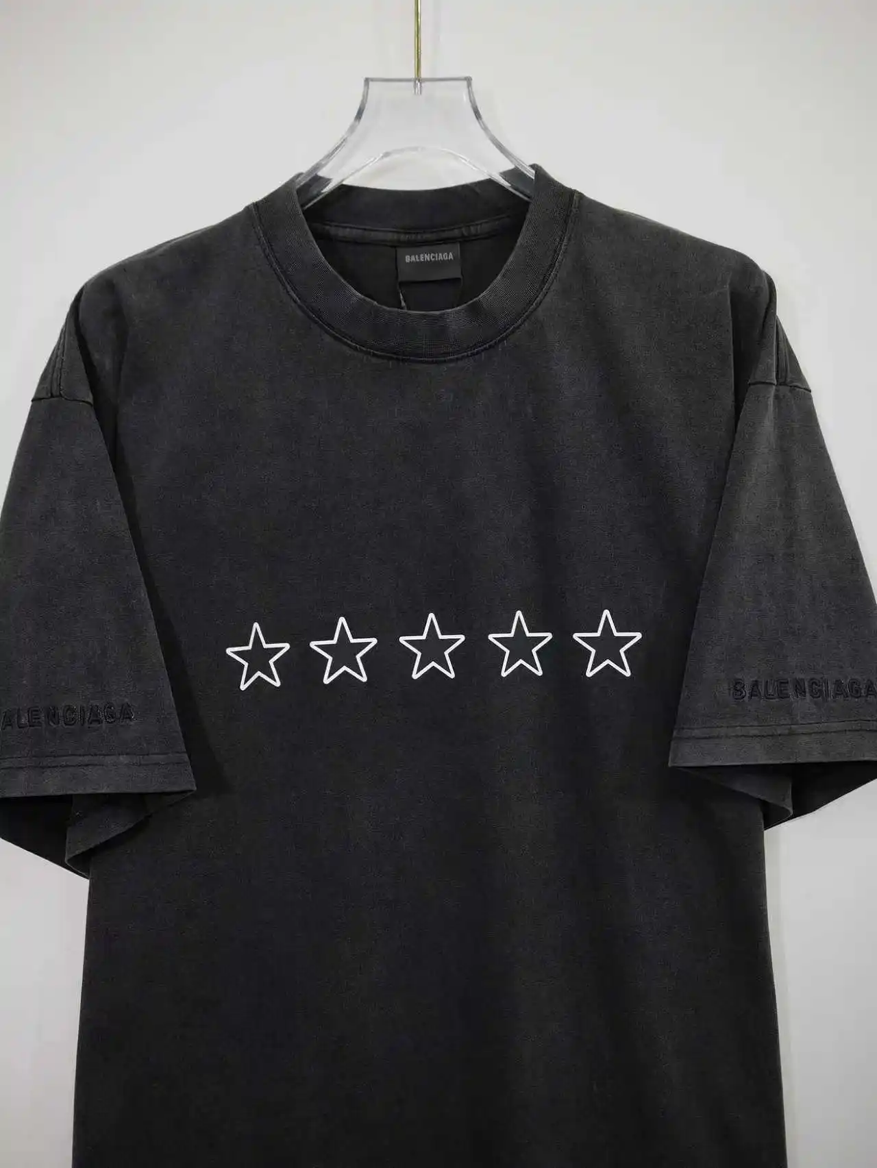 Star Print Washed Cotton T-Shirt D16513106 — view 6