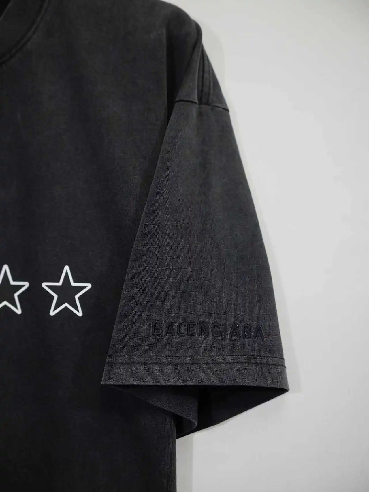 Star Print Washed Cotton T-Shirt D16513106 — view 7