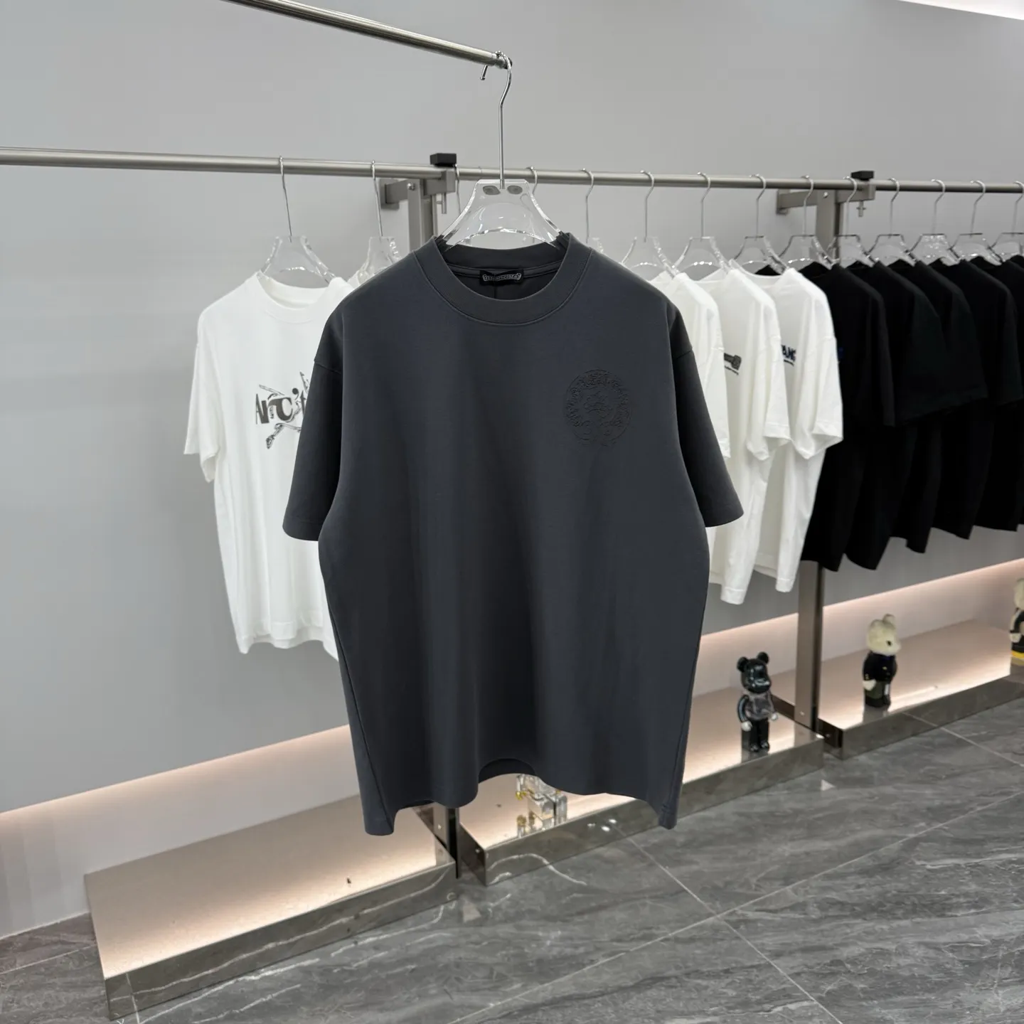 Laser-Etched Oversized Cotton T-Shirt D16514257