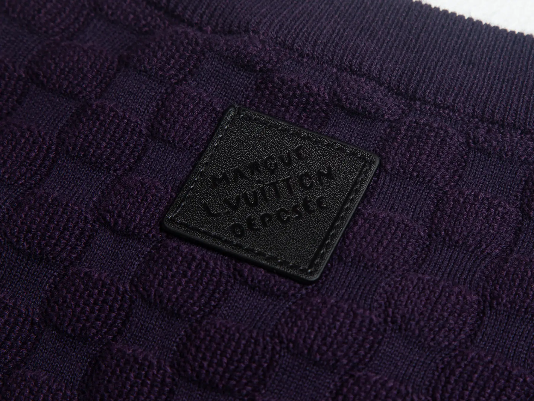 Damier Embroidered Wool-Blend Knit T-Shirt D16516195 — view 4