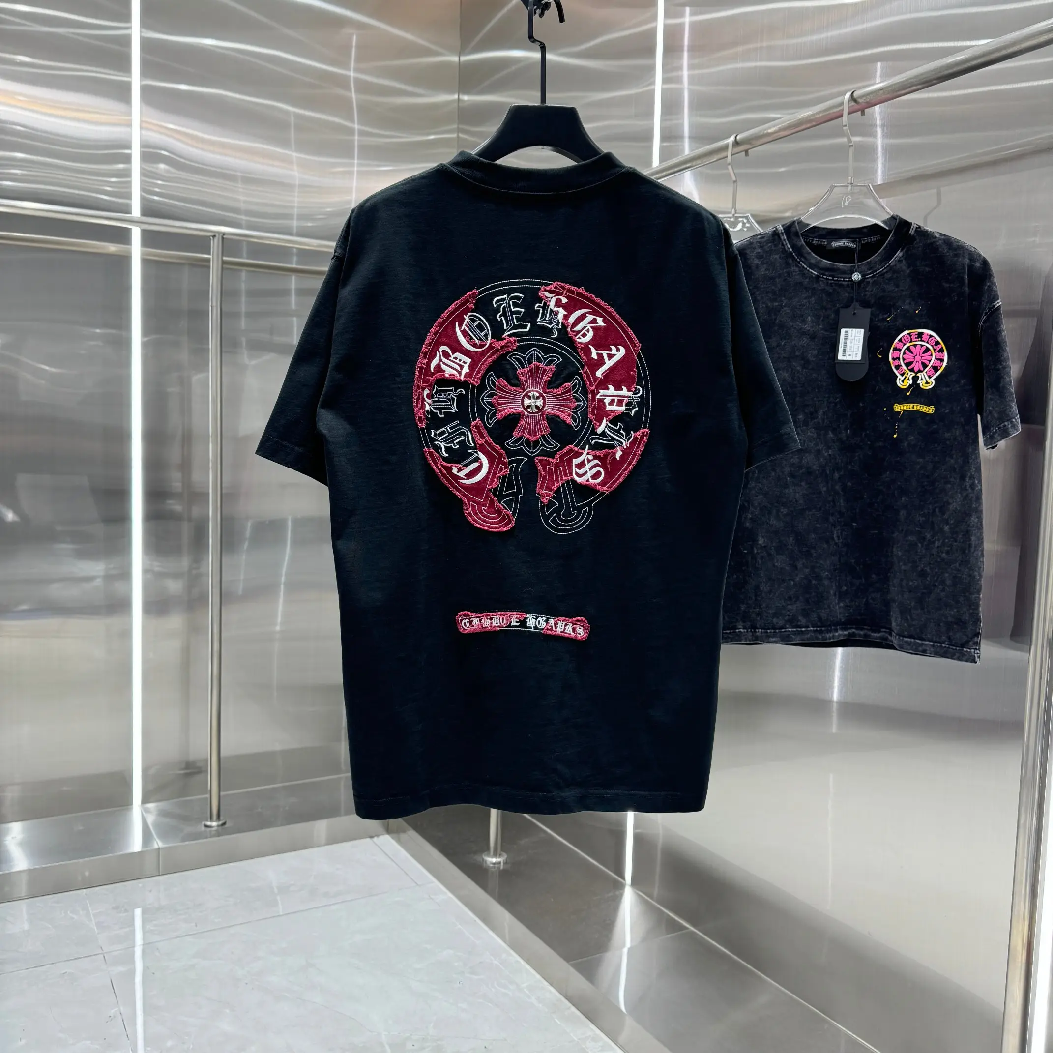 Embroidered Patchwork Cotton T-Shirt D17014233 — view 2
