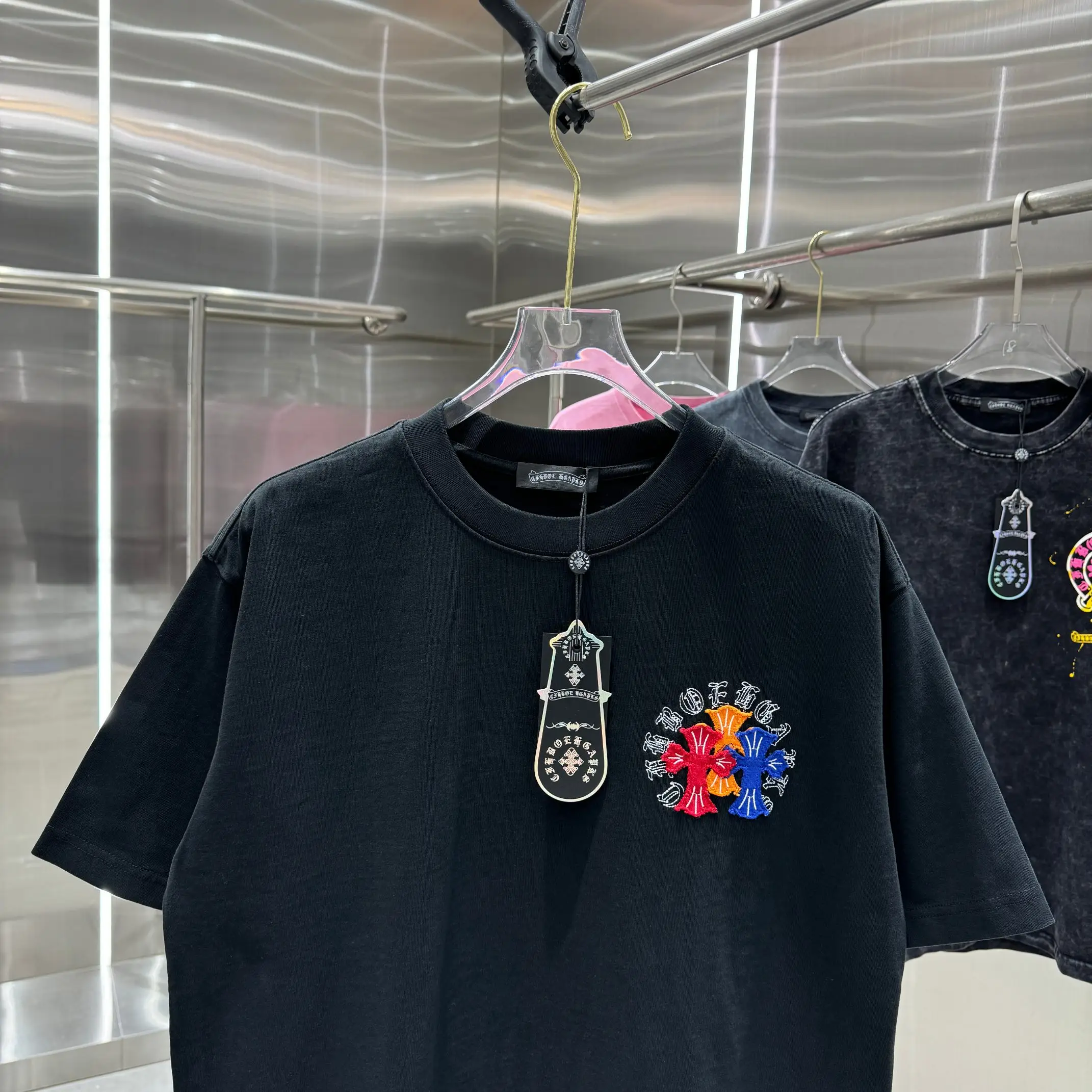 Embroidered Patchwork Cotton T-Shirt D17014225 — view 6