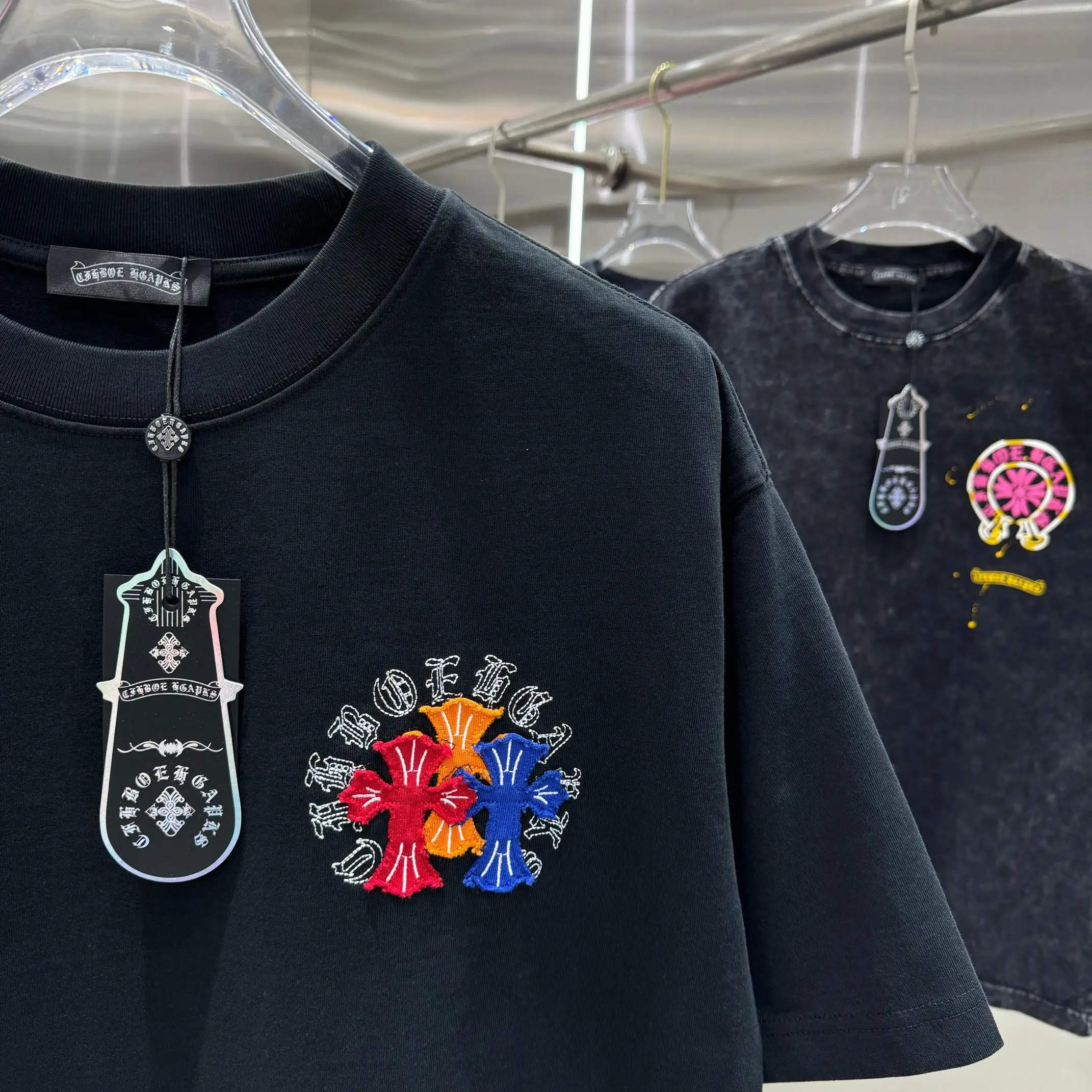 Embroidered Patchwork Cotton T-Shirt D17014225 — view 7